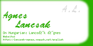 agnes lancsak business card
